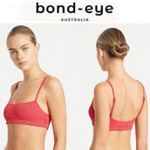 Bond-eye Raspberry Neon Recycled Saint Strap Crop Bandeau